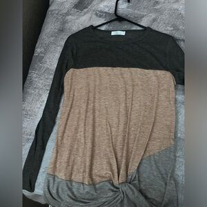 Shibever stretchy long sleeve multicolor shirt,size small